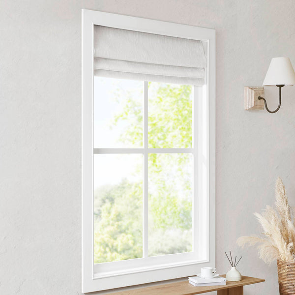 English Elm 1 Cordless Total Blackout Roman Shade 33x64 Inch Polyester Viscose Blend Easy Lift Installation White 5.96 L x 9.25 W x 8.07 H B035P319842