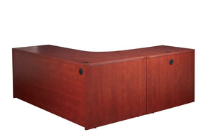 OSP Home Furnishings Napa Corner Credenza Modern Office Storage with Low Profile Workspace and Scratch Resistant Finish Left  Cherry NAP-82L-CHY