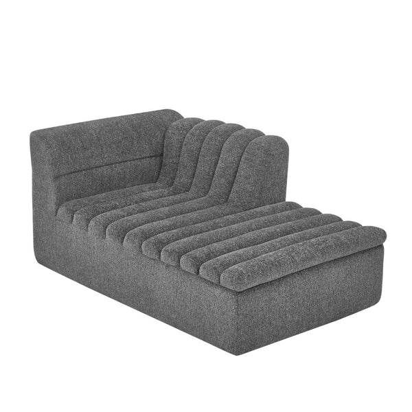 English Elm 106" Modular L-shaped Sectional Chenille Sofa Sculptural Low Profile Living Room Couch Dark Grey W1413S00124