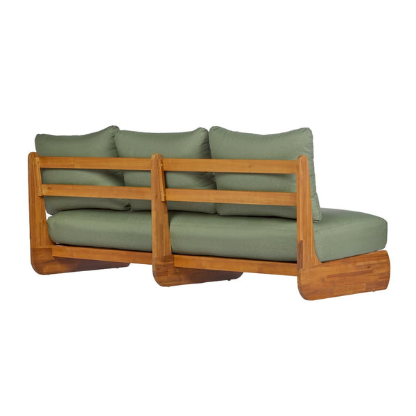 English Elm Outdoor Acacia Wood 5 Seat Chat Set with Teak Finish and Foam Filled Cushions N773OC00157G