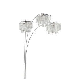 English Elm Bali Chrome Arc Crystal Floor Lamp with Hanging Drops, 90" Sleek Metallic Finish, Luxe Ambient Lighting B062P328713