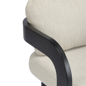 English Elm Christopher Knight Home® - 2-Pack Dining Chairs with Pillow Back and Curved Arms, Foam Seat Comfort, Sturdy Rubber Wood Frame Beige+Black N779P298399A