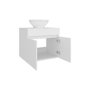 English Elm Colville Floating Wall Mount Vanity Cabinet Matte Finish Modern Bathroom Storage White B092P439915