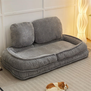 English Elm Human Dog Bed Lazy Sofa Couch 5-Position Adjustable Foldable Seat for Compact Living Spaces Gray W2108P193219