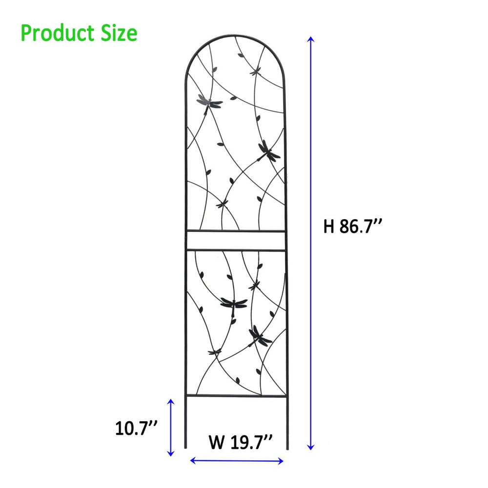 English Elm 4 Pack Powder-coated Metal Garden Trellis Panels Rustproof Climbing Plant Support Outdoor W1586P268047