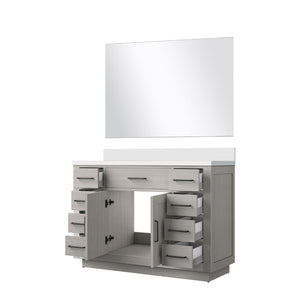 English Elm White Oak Single Bath Vanity Set With Cultured Marble Top & Frameless Mirror - Elegant Storage Solution B2731S01406-GIGA