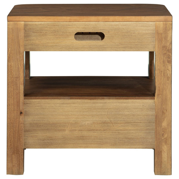 English Elm Mirador Elm Veneer 2-drawer Nightstand with Felt-lined Storage and Cord Management B062P447804