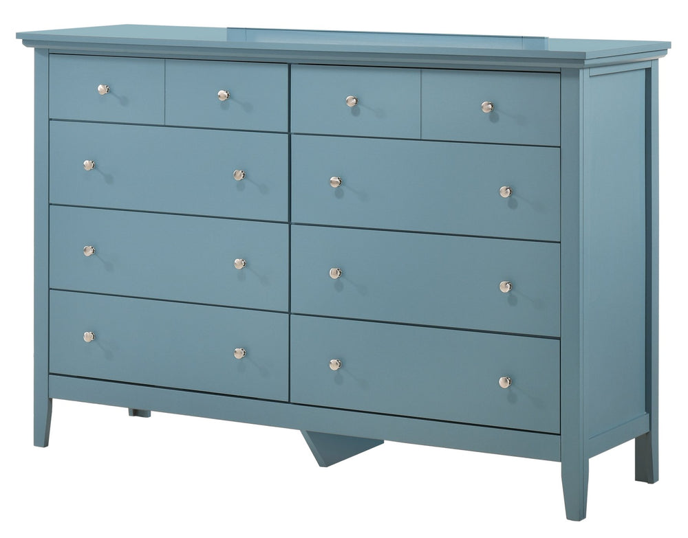 English Elm Elegant Teal Casual Dresser 39"H x 58"W x 18"D — Vibrant Teal Storage Cabinet, Durable Particleboard Finish B078108333