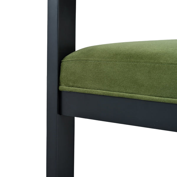 English Elm Christopher Knight Home® - Indoor Upholstered Wood Dining Chair Set of 2 with Durable Rubberwood Frame, Cozy Fabric Upholstery, Timeless Style Black+Green N768P221635E