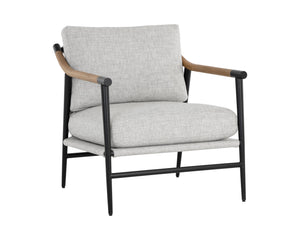Sunpan Meadow Armchair - Stylish Comfort with 100% Polyester Fabric and Sturdy Iron Frame for Your Home Matte Black, Vault Fog