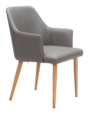 Zuo Modern Wisom Dining Chair Set Of 2 - Elegant Gray Upholstered Chairs For Modern Dining Spaces Gray 40% Polyethylene + 30% Polyurethane + 30% Polyester,Plywood,Ash Wood 110766-zuo-modern