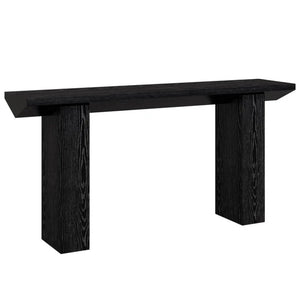 English Elm Practical Geometric Console Table with Matte Black Wood Grain Finish for Entryway or Sofa T3971P452021
