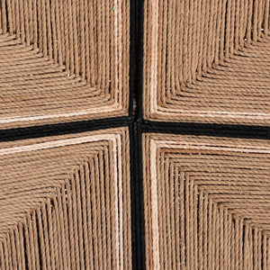 English Elm Modern Seagrass Woven Acacia Wood Dining Chair Set Bohemian Organic Style B2750P467776