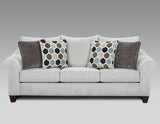 Silver Fabric Living Room Set: Sofa & Loveseat Combo with Pillowback