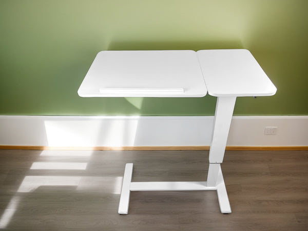 English Elm Overbed Mobile Rolling Laptop Stand Tilting Table with Height Adjustment, MDF+Metal, Safe Rounded Corners W2641P269198
