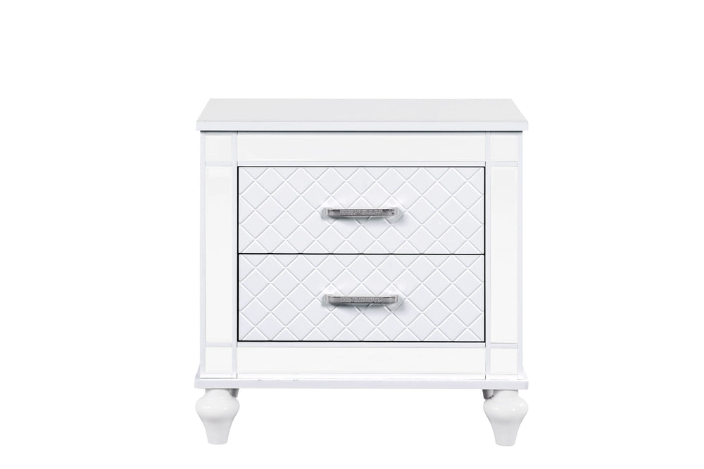 English Elm Livorno Silver Champagne Nightstand with Felted Top Drawer, Full-Extension Slides, 27"H x 27"W B078P286353