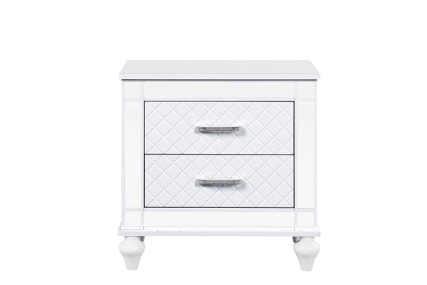 English Elm Livorno Silver Champagne Nightstand with Felted Top Drawer, Full-Extension Slides, 27"H x 27"W B078P286353