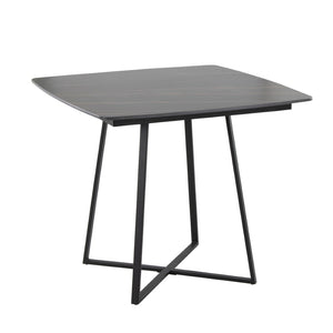 English Elm Dinette Square Ceramic Top Dining Table with Gold Metal Base for Small Spaces B202P471540