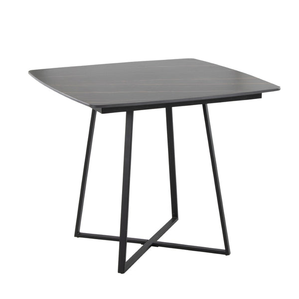 English Elm Dinette Square Ceramic Top Dining Table with Gold Metal Base for Small Spaces B202P471540