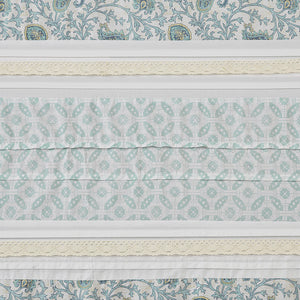 JLA Home Madison Park - Cotton Paisley Shower Curtain with Pin-Tucks and Lace Trim, OEKO-TEX Certified, 72x72 Inches Aqua MP70-2493