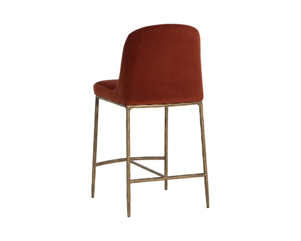 Sunpan NESTOR Counter Stool in Meg Rust - Ergonomic Comfort, Artisanal Design & Elegant Metal Detailing 112576