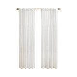 Madison Park Aida Casual Yarn Dye Sheer Curtain Panel Pair MP40-7933 White