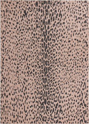 Unique Loom Outdoor Safari Samburu Machine Made Animal Print Rug Natural, Light Brown/Gray 10' 0" x 14' 1"