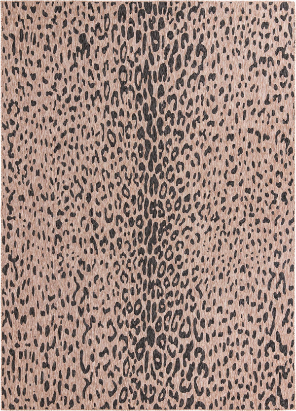 Unique Loom Outdoor Safari Samburu Machine Made Animal Print Rug Natural, Light Brown/Gray 10' 0" x 14' 1"