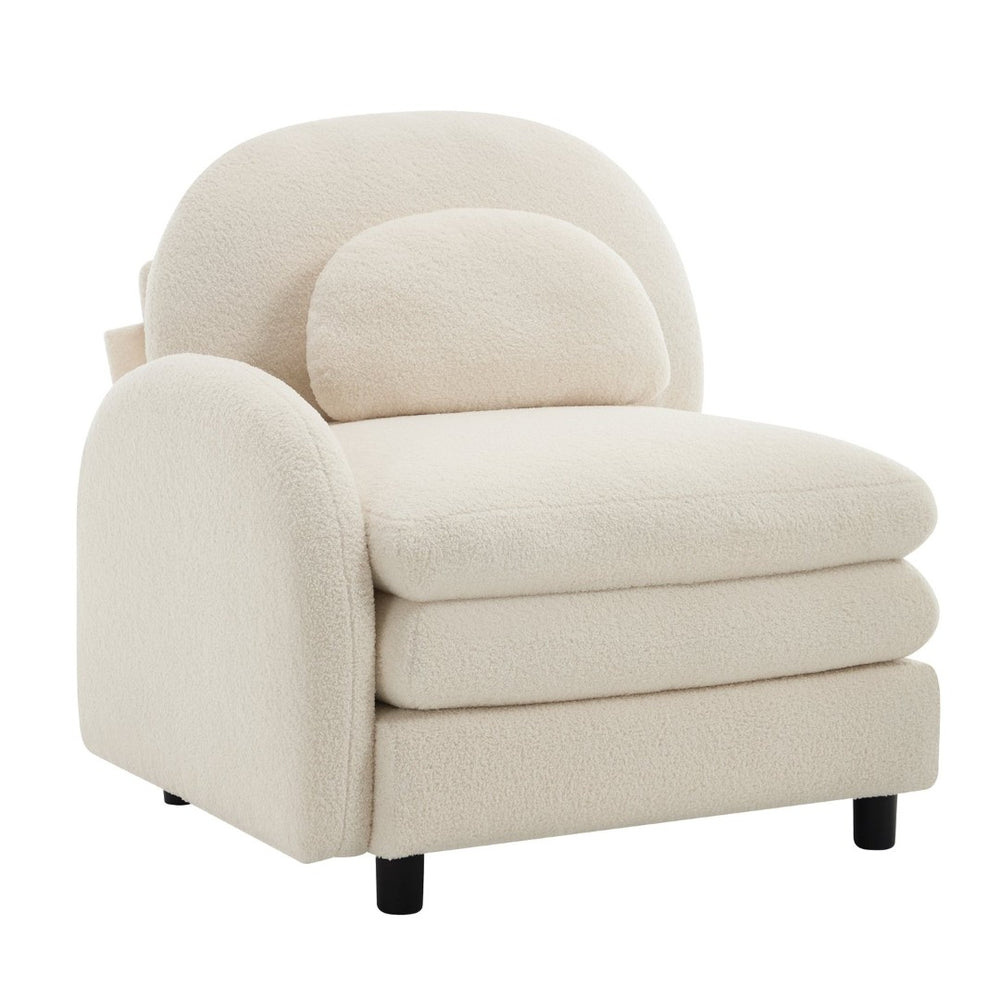 English Elm Vitoria Curved Modular Sectional Sofa Teddy Fleece Upholstered Contemporary Living Room W5656P454254