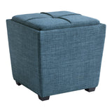 OSP Home Furnishings Rockford Storage Ottoman Blue