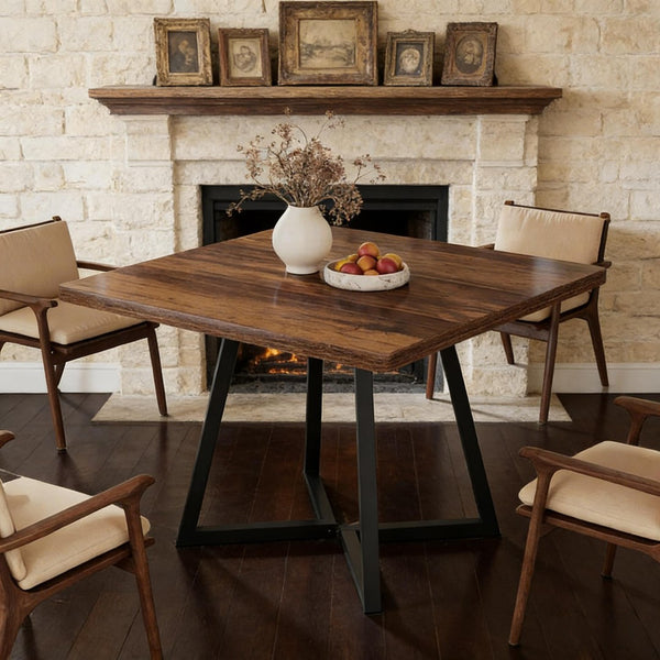 English Elm Compact Round Wood Dining Table Natural Grain Finish Seats Four Small Space Apartment T3971P449271