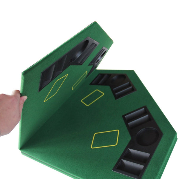 English Elm Ino Folding Octagon Felt Poker Tabletop for 8 Players with Cup Holders and Carry Case W2748P271360