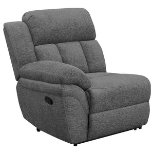English Elm Divine Chenille Reclining Loveseat with Tufted Pillowtop Arms and Built-in Console B062S01414