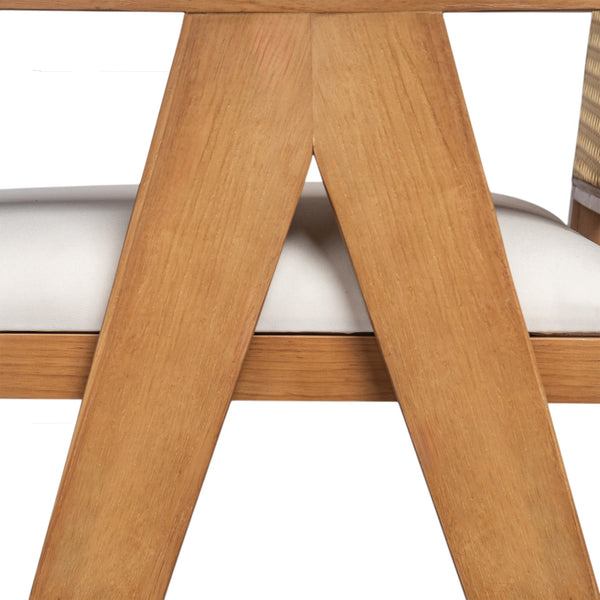 English Elm Christopher Knight Home® - 27" Woven Cane Back Bar Stool with Foam-Padded Polyester Seat, Durable Rubberwood Frame, 300lb Capacity Natural+Cream N780P237930N