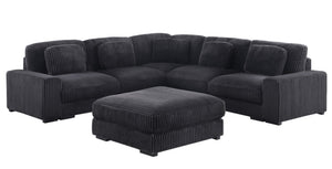 English Elm Lianne Corduroy Modular Sectional with Ottoman Channel Tufted Deep Seat Lounge Sofa B2749S00044