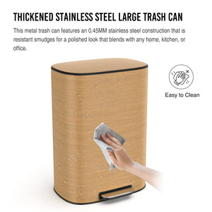 English Elm 13 13 Gallon 50L Stainless Steel Trash Can with Soft-Close Lid, Fingerprint-Proof, Foot Pedal, Large Capacity W1550P154901