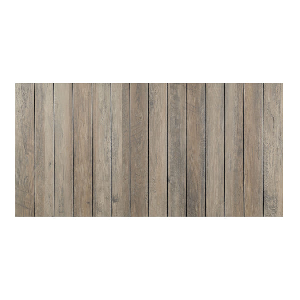 English Elm Industrial 3pc Coffee Table Set with Replicated Wood Tops and Sand Black U-Shape Steel Base, Rustic Appeal Black,Natural 27 L x 26 W x 4 H B2741P360163