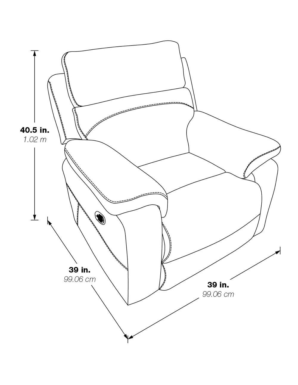 OSP Home Furnishings Bryson Recliner  Espresso