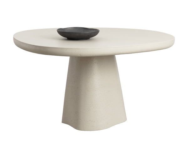 Sunpan Celica Dining Table - Contemporary Asymmetrical Design In Matte Finish For Indoor & Outdoor Elegance Cream Concrete 111947