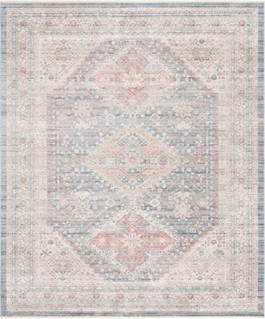 Unique Loom Noble Elizabeth Machine Made Medallion Rug Blue, Beige/Ivory/Gray/Red/Pink 9' 0" x 11' 3"