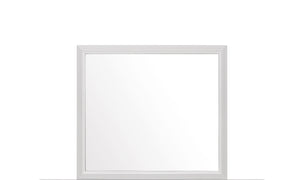 English Elm MIRAGE White Mirror for Dresser – Contemporary Rectangular MDF Frame with Clear Glass, Sleek Finish B201P226181