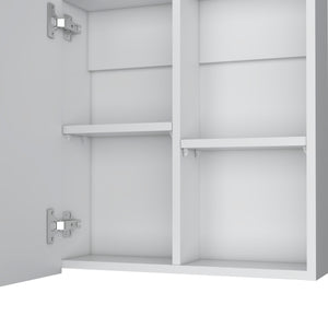English Elm Medicine Compact Wall Cabinet with Mirror Door, Engineered Wood Storage, Durable, Space-Saving Design White 27.17 L x 24.8 W x 4.33 H B097P250884