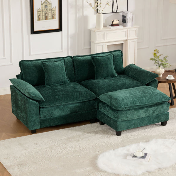 English Elm Wider Ergonomic Loveseat with Breathable Chenille Upholstery, Modular Design, Plush Double-Layer Cushioning W1143S00038 W1143S00038