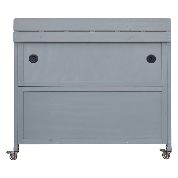English Elm K&k Outdoor Modular Kitchen Island 2 Piece Fir Wood Stainless Steel Sink Station N707S000024G