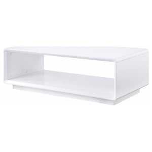 English Elm Fletcher Lacquered High Gloss Coffee Table with Open Shelf for Modern Living Rooms B062P447999