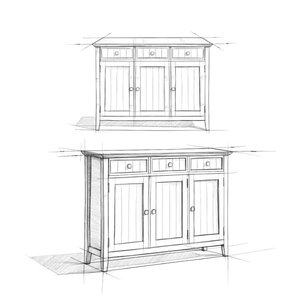 English Elm Acadian Solid Wood Storage Cabinet with Tempered Glass Doors for Entryway or Dining B136P436055
