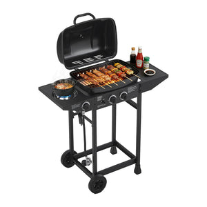 English Elm 2 Burner Propane Grill with Side Stainless Steel 24000 Btu Outdoor Patio W1820P341739