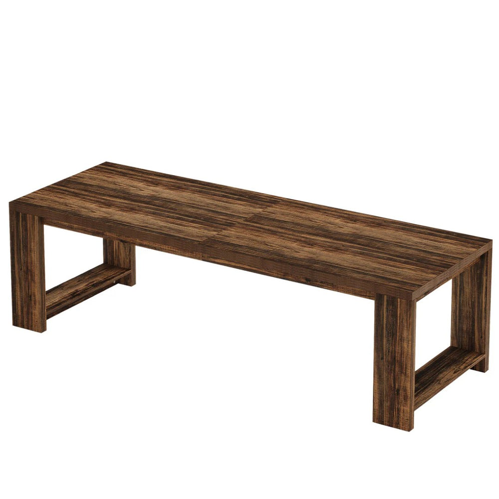 English Elm Extra Long Gray Wood Grain Dining Table Seats Eight Modern Engineered Top T3971P458018