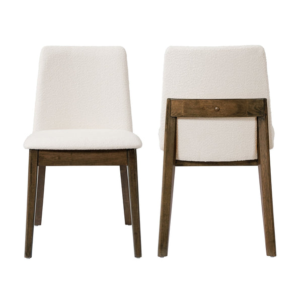 English Elm Christopher Knight Home® - Upholstered Modern Armless Dining Chair Set of 2 with Ergonomic Curved Back & Solid Wood Frame Durable Fabric Beige,Walnut N771P330590M