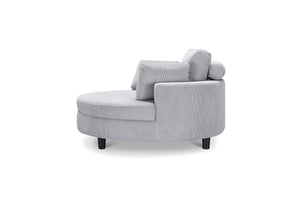 English Elm 51-inch corduroy sofa with tray and three pillows, compact solid wood frame, sponge cushions for cozy seating Gray W1658P143717